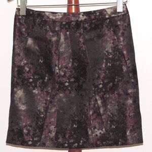Anne Klein Straight Pencil Skirt Black Gray Purple Metallic